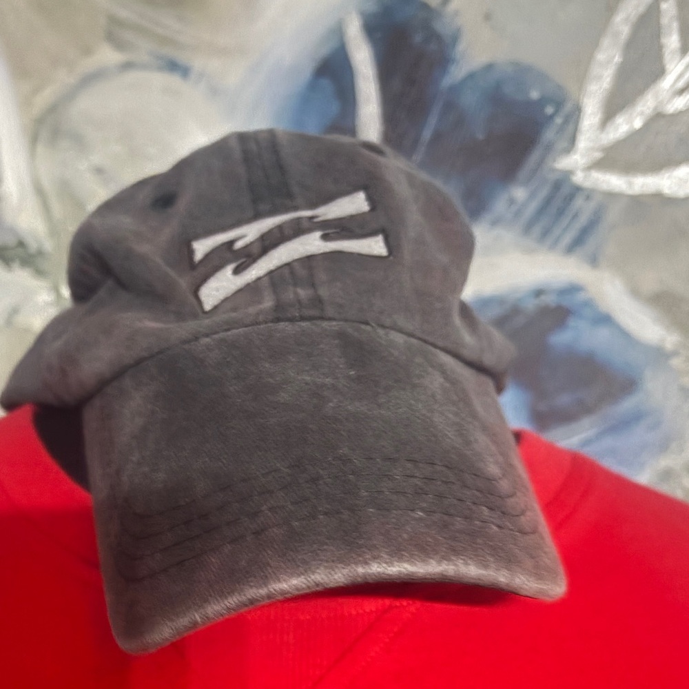 Gray and White baseball cap, vintage look